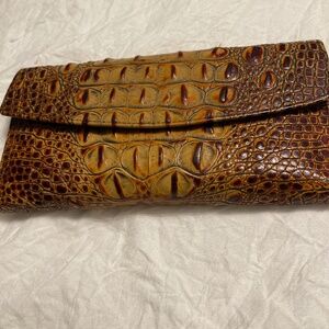 Brahmin vintage toasted almond checkbook wallet
